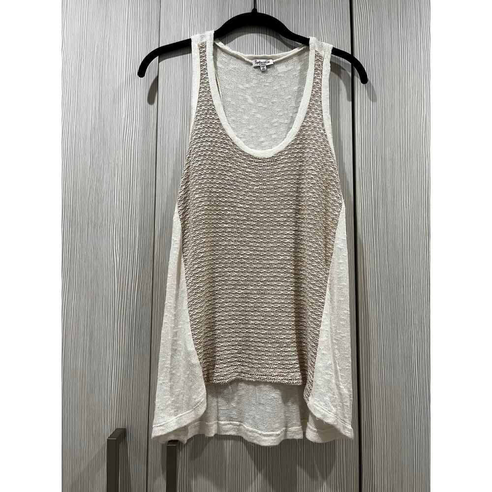 NEW Splendid Knit Tank Top | Cream Textured Sleeveless |‎ XS